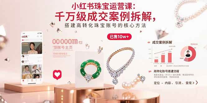 小红书珠宝运营课：千万级成交案例拆解，搭建高转化珠宝账号的核心方法-资源基地
