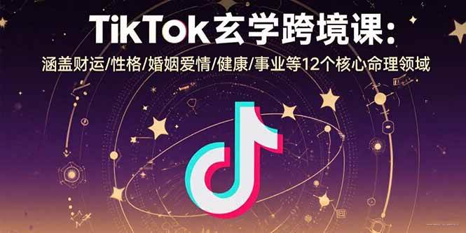 TikTok玄学跨境课：涵盖财运/性格/婚姻爱情/健康/事业等12个核心命理领域-资源基地