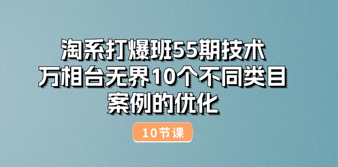 淘系打爆班55期技术：万相台无界10个不同类目案例的优化（10节）-资源基地
