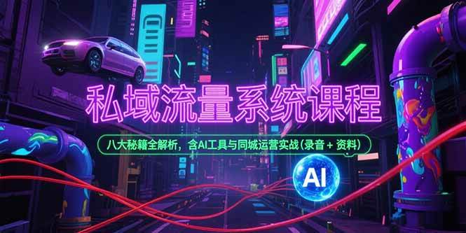 私域流量系统课程,八大秘籍全解析,含AI工具与同城运营实战(录音+资料)-资源基地