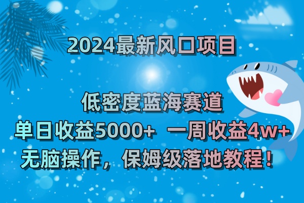 2024最新风口项目 低密度蓝海赛道，日收益5000+周收益4w+ 无脑操作，保…-资源基地