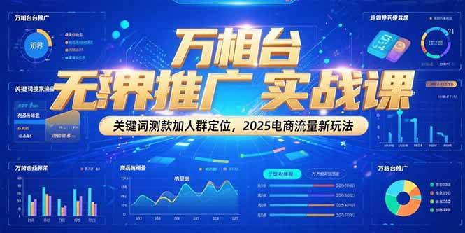 万相台无界推广实战课，关键词测款加人群定位，2025电商流量新玩法-资源基地