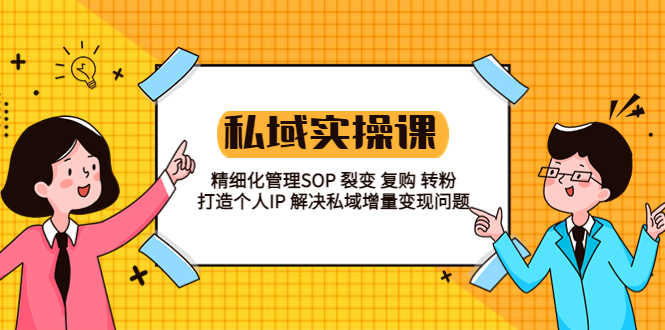 私域实战课程：精细化管理SOP 裂变 复购 转粉 打造个人IP 私域增量变现问题-资源基地