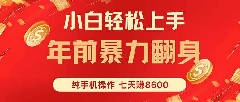 七天狂赚8600,小白纯手机操作,日入1000+-资源基地
