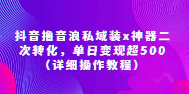 抖音撸音浪私域装x神器二次转化，单日变现超500（详细操作教程）-资源基地
