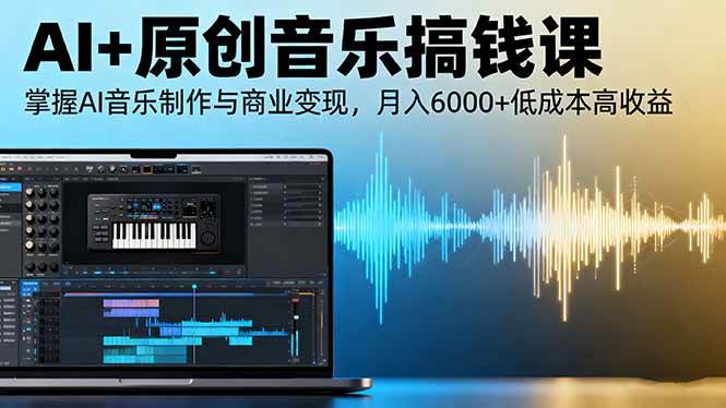 AI+原创音乐搞钱课：掌握AI音乐制作与商业变现，月入6000+低成本高收益-资源基地