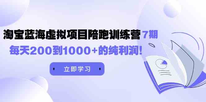 黄岛主《淘宝蓝海虚拟项目陪跑训练营7期》每天200到1000+的纯利润-资源基地