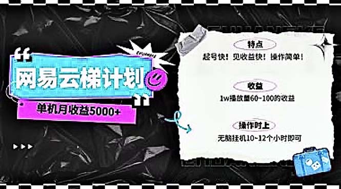 2024网易云云梯计划 单机日300+ 无脑月入5000+-资源基地