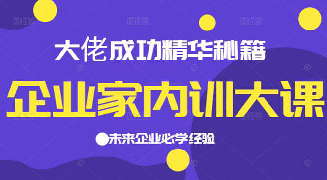 企业家内训大课,大佬成功精华秘籍首次揭秘,未来企业必学经验-资源基地