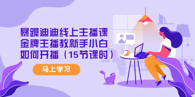 暴躁迪迪线上主播课,金牌主播教新手小白如何开播(15节课时)-资源基地