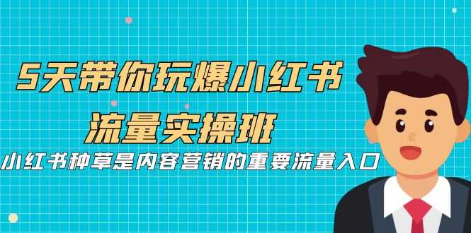 5天带你玩爆小红书流量实操班，小红书种草是内容营销的重要流量入口-资源基地