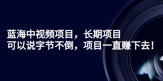 蓝海中视频项目，长期项目，可以说字节不倒，项目一直赚下去！-资源基地