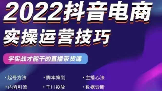 2022抖音电商实操运营技巧：学实战才能干的直播带货课-资源基地