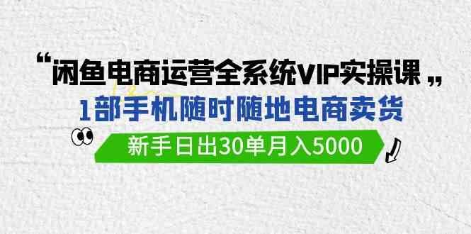 闲鱼电商运营全系统VIP实战课，1部手机随时随地卖货，新手日出30单月入5000-资源基地