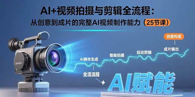 AI+视频拍摄与剪辑全流程:从创意到成片的完整AI视频制作能力(25节课)-资源基地