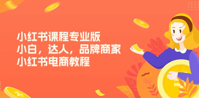 小红书课程专业版,小白,达人,品牌商家,小红书电商教程(15节)-资源基地