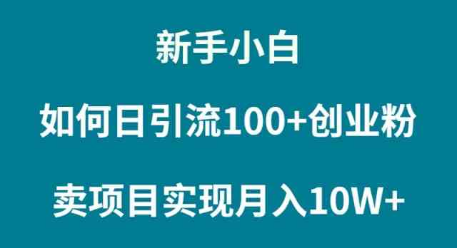 新手小白如何通过卖项目实现月入10W+-资源基地