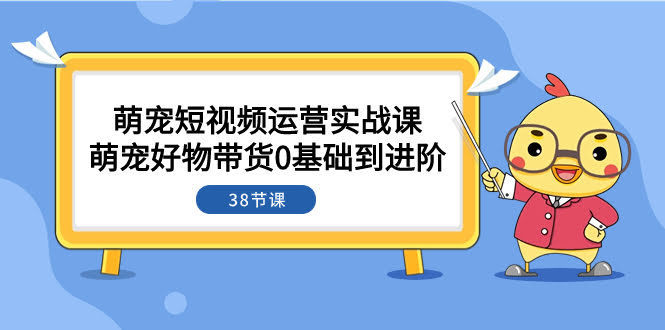 萌宠·短视频运营实战课：萌宠好物带货0基础到进阶（38节课）-资源基地