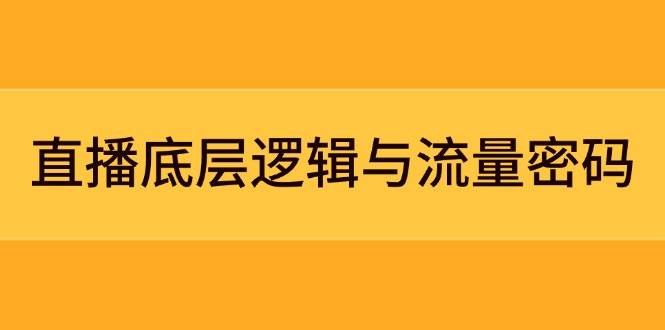 直播底层逻辑与流量密码:定位模型+案例拆解,急速流承接与数据优化全攻略-资源基地
