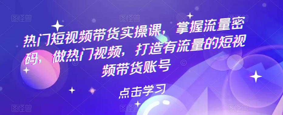 热门短视频带货实战 掌握流量密码 做热门视频 打造有流量的短视频带货账号-资源基地