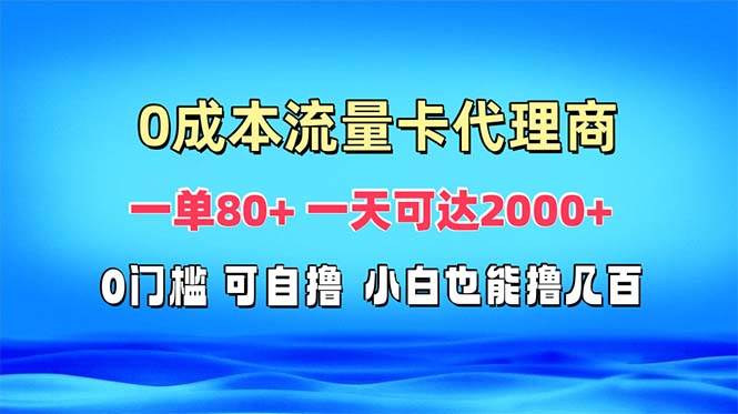 免费流量卡代理一单80+ 一天可达2000+-资源基地