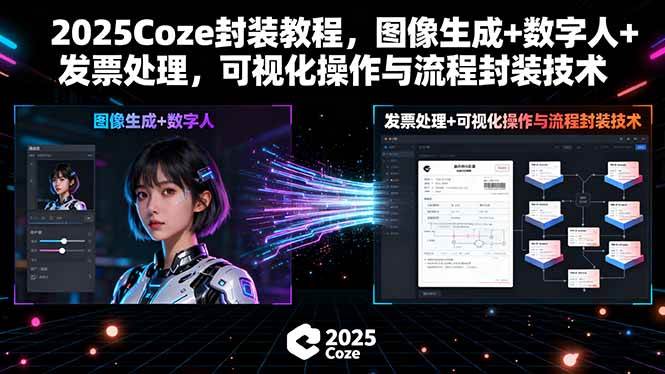 2025Coze封装教程，图像生成+数字人+发票处理，可视化操作与流程封装技术-资源基地