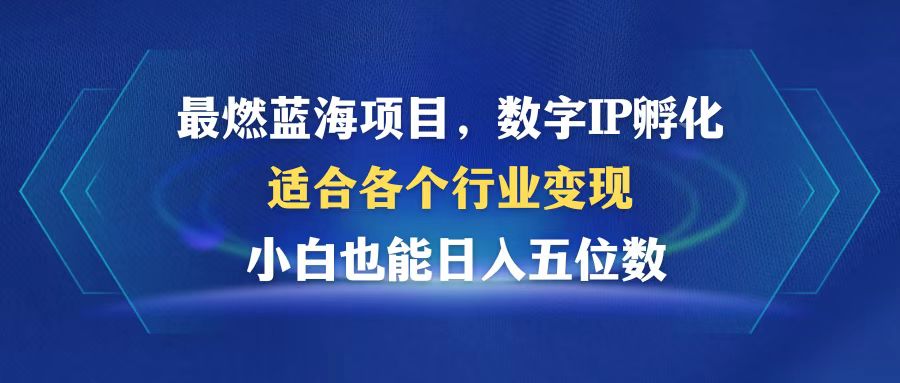 最燃蓝海项目 数字IP孵化 适合各个行业变现 小白也能日入5位数-资源基地