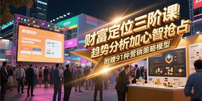 财富定位三阶课,趋势分析加心智抢占,附赠91种营销策略模型-资源基地