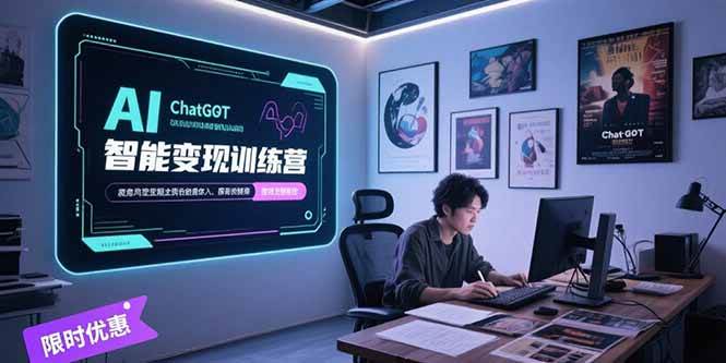 AI智能变现训练营，ChatGPT写作变现，电影解说制作，图文带货方法论-资源基地