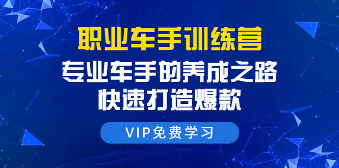 职业车手训练营:专业车手的养成之路,快速打造爆款(8节-无水印直播课)-资源基地