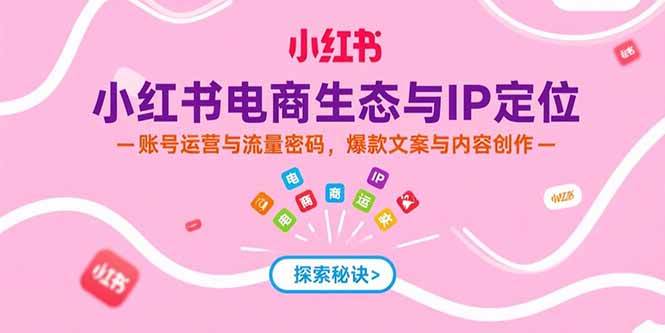 小红书电商生态与IP定位，账号运营与流量密码，爆款文案与内容创作-资源基地