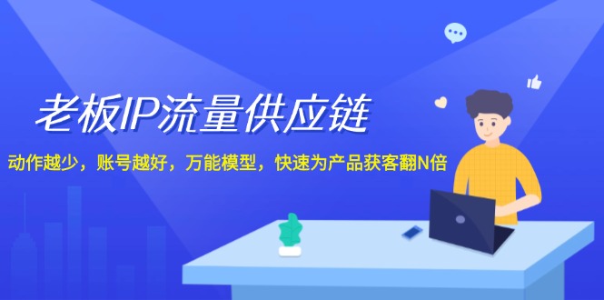 老板 IP流量 供应链，动作越少，账号越好，万能模型，快速为产品获客翻N倍-资源基地