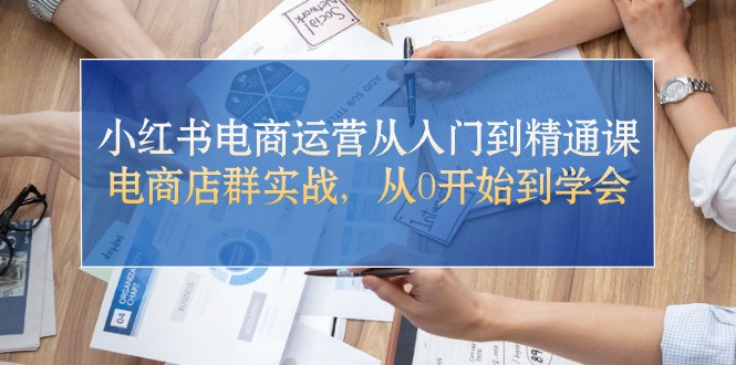 小红书电商运营从入门到精通课，电商店群实战，从0开始到学会-资源基地