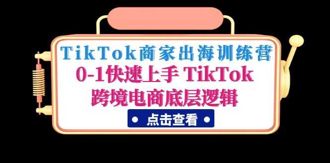 TikTok商家出海训练营：0-1快速上手 TikTok跨境电商底层逻辑(无中创水印)-资源基地