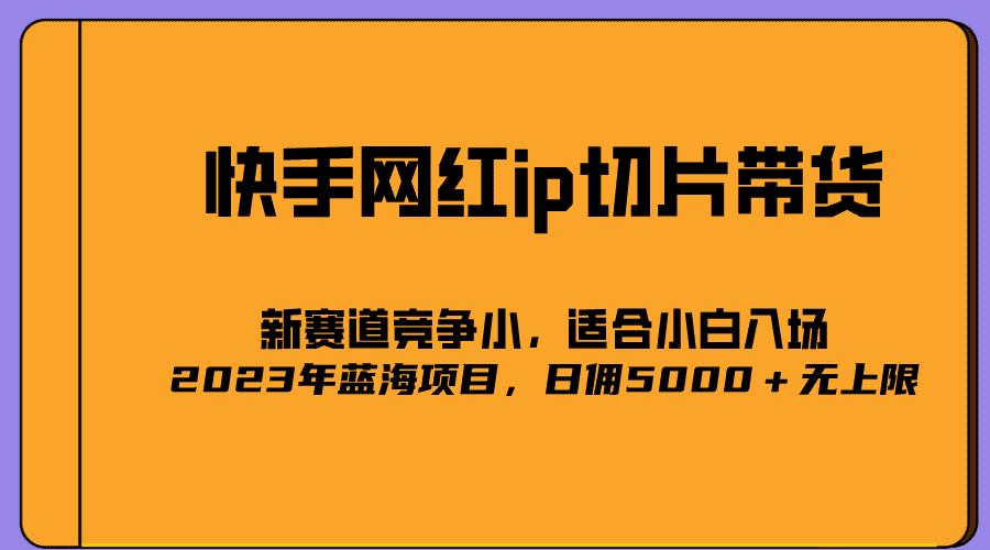 2023爆火的快手网红IP切片，号称日佣5000＋的蓝海项目，二驴的独家授权-资源基地