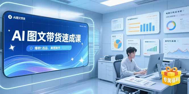 AI图文带货速成课,养号引流秘籍,爆款选品策略,美图制作全流程-资源基地