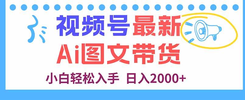 视频号最新AI图文带货,每天几分钟,小白轻松入手,日入2000+-资源基地