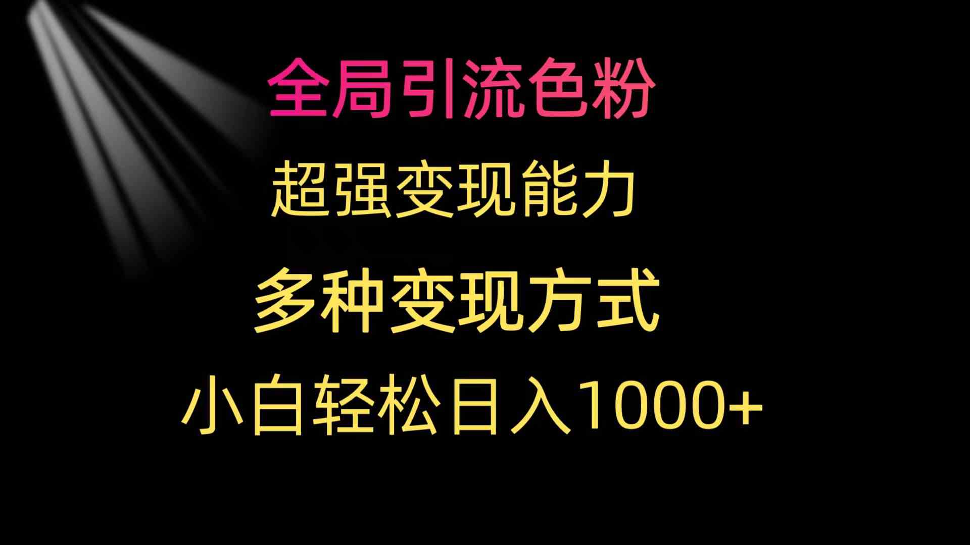 全局引流色粉 超强变现能力 多种变现方式 小白轻松日入1000+-资源基地