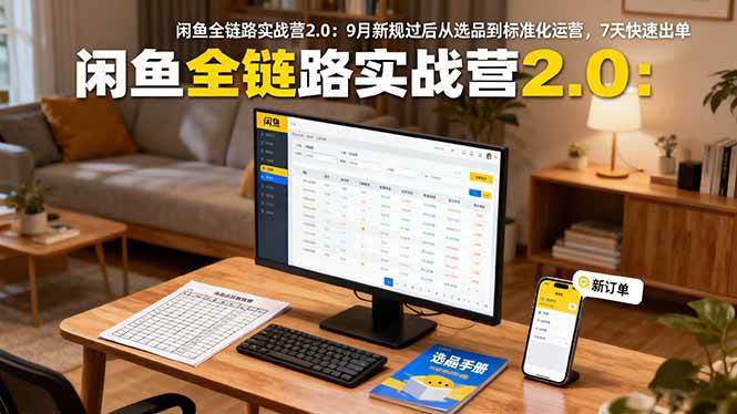 闲鱼全链路实战营2.0：9月新规过后从选品到标准化运营，7天快速出单-资源基地