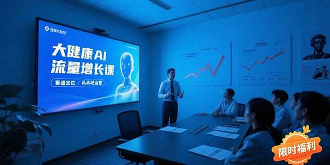 大健康AI流量增长课，赛道定位方法论，AI数字人内容生产，私域转化运营…-资源基地
