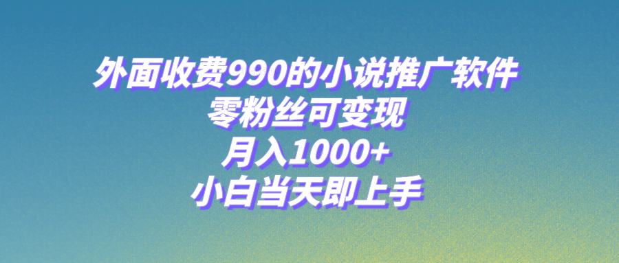小说推广软件,零粉丝可变现,月入1000+,小白当天即上手【附189G素材】-资源基地