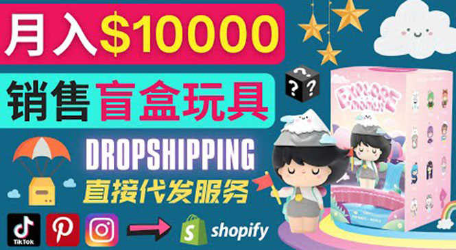 Dropshipping+ Shopify推广玩具盲盒赚钱：每单利润率30%, 月赚1万美元以上-资源基地