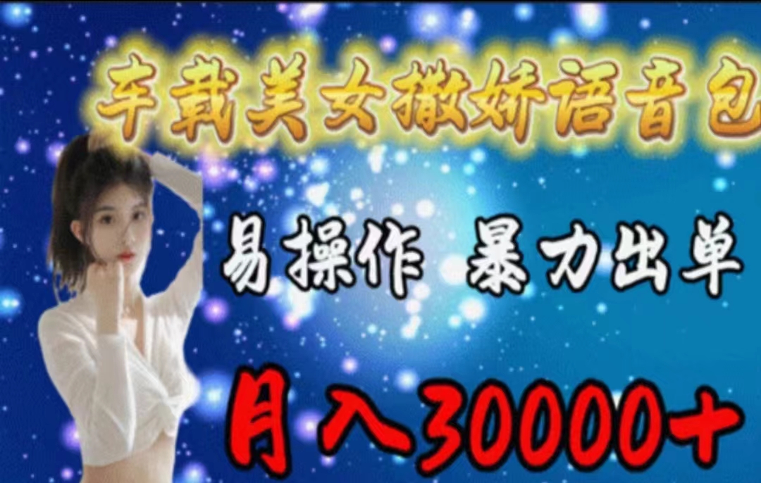 车载美女撒娇语音包,执行就出单,月入3000+,小白看完课程就能马上实操-资源基地