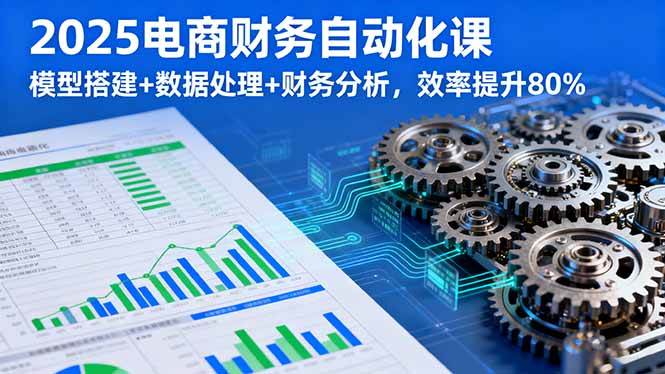 2025电商财务自动化课，模型搭建+数据处理+财务分析，效率提升80%-资源基地