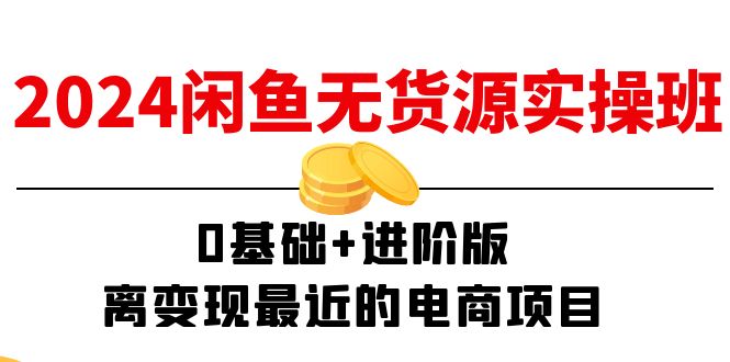 2024闲鱼-无货源实操班：0基础+进阶版，离变现最近的电商项目（15节）-资源基地