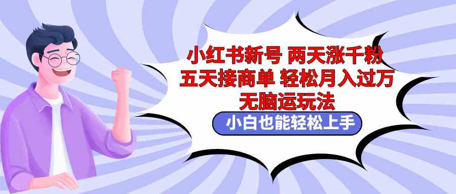 小红书新号两天涨千粉五天接商单轻松月入过万 无脑搬运玩法 小白也能轻…-资源基地