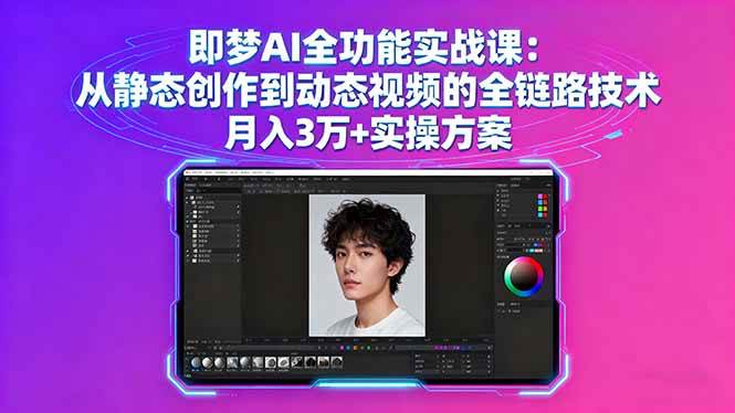 即梦AI全功能实战课：从静态创作到动态视频的全链路技术 月入3万+实操方案-资源基地