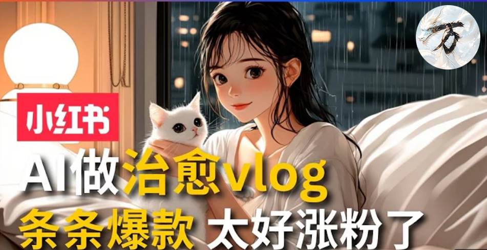 AI治愈系vlog动画视频,小红书1个月轻松涨粉破万,商单报价1500+日入2000+-资源基地