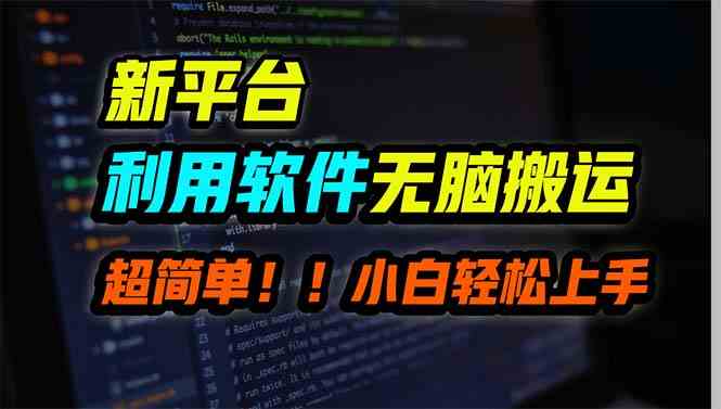 新平台用软件无脑搬运，月赚10000+，小白也能轻松上手-资源基地