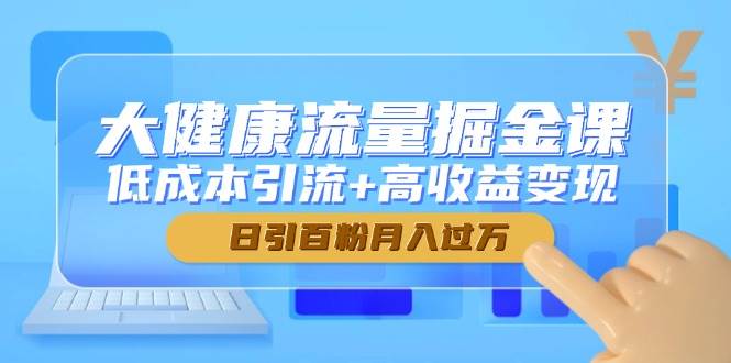 大健康流量掘金课，低成本引流+高收益变现，日引百粉月入过万-资源基地